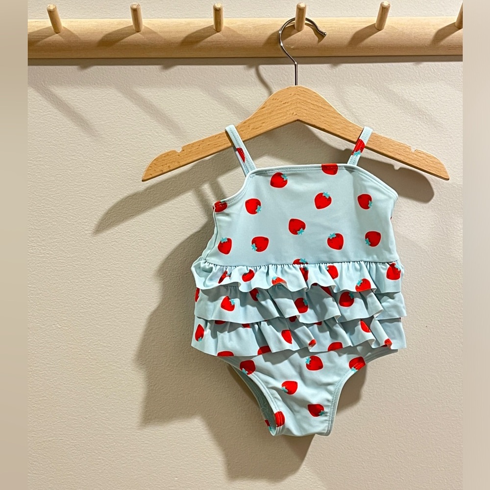 TUCKER + TATE | Strawberry Ruffle Swimsuit | 3 Mo